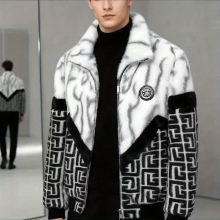 MOVEWEAR Men’s Brown & Black Color Block Winter Jacket - MOVEWEAR