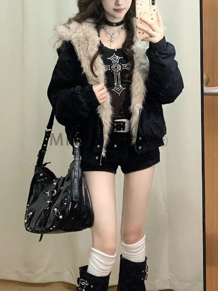 MOVEWEAR Liner Fur Loose Coat For Women
