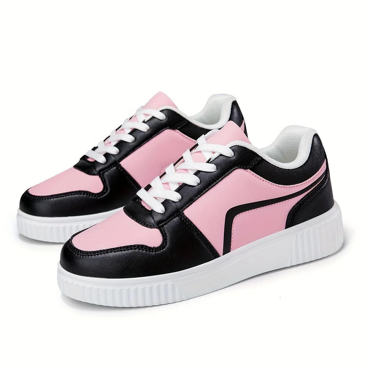 MOVEWEAR Women’s Lightweight Casual Stripe Lace-Up Sneakers