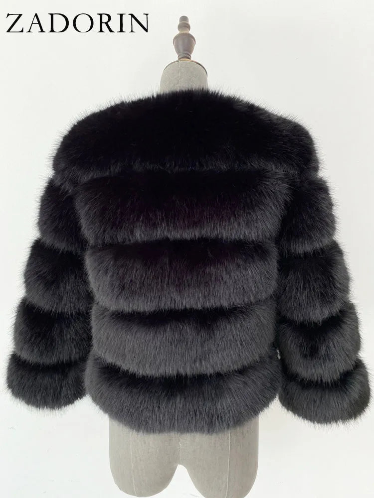 MOVEWEAR Elegant Faux Mink Fur Winter Coat