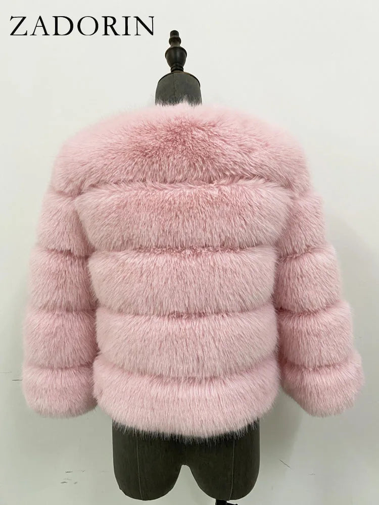 MOVEWEAR Elegant Faux Mink Fur Winter Coat