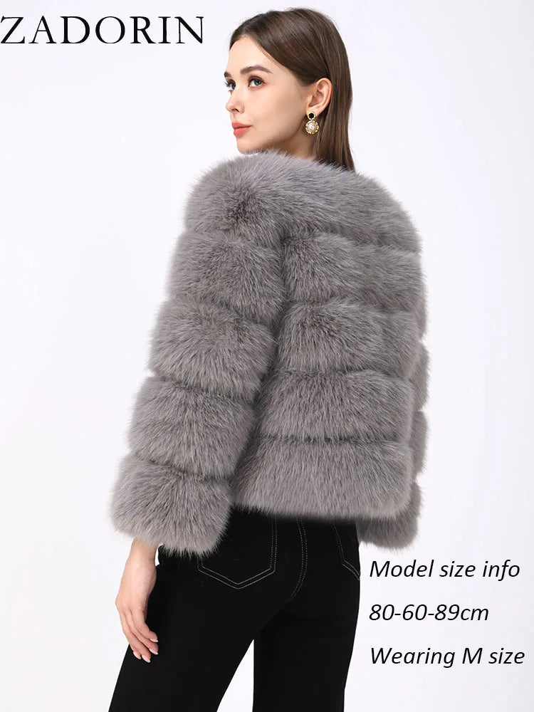 MOVEWEAR Elegant Faux Mink Fur Winter Coat