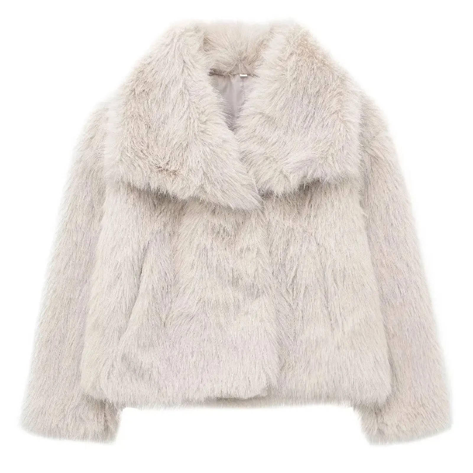 MOVEWEAR Women’s Elegant Faux Fur Lapel Winter Coat