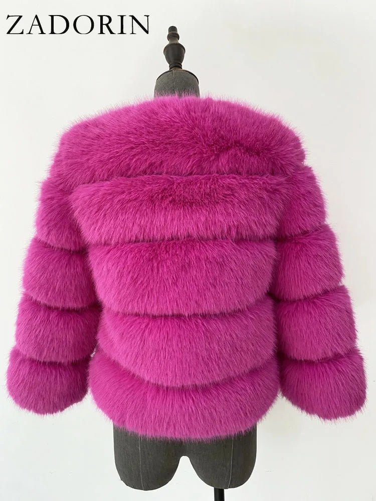 MOVEWEAR Elegant Faux Mink Fur Winter Coat