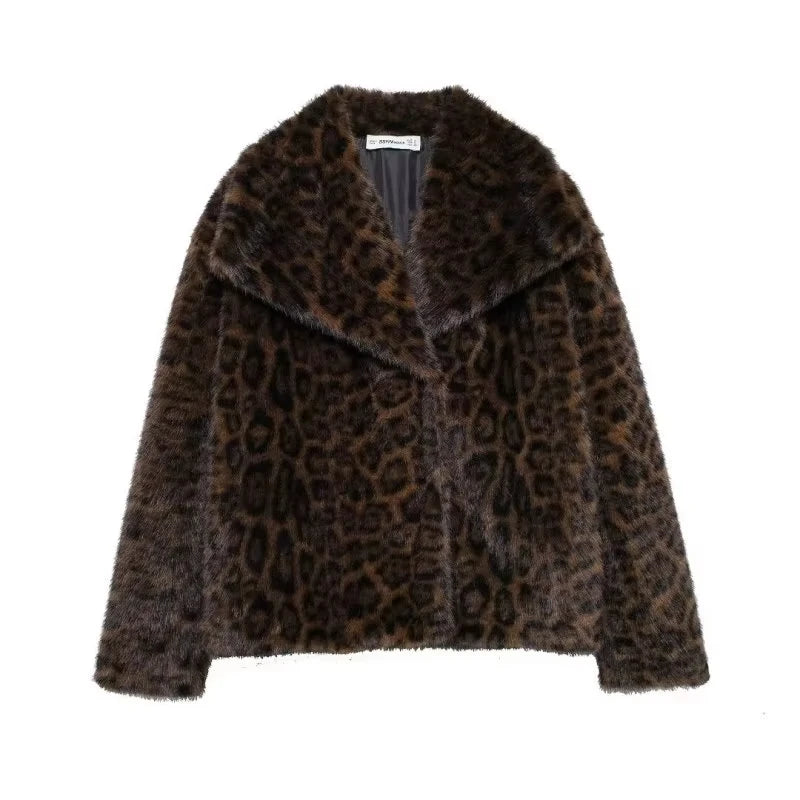 MOVEWEAR Women’s Elegant Faux Fur Lapel Winter Coat