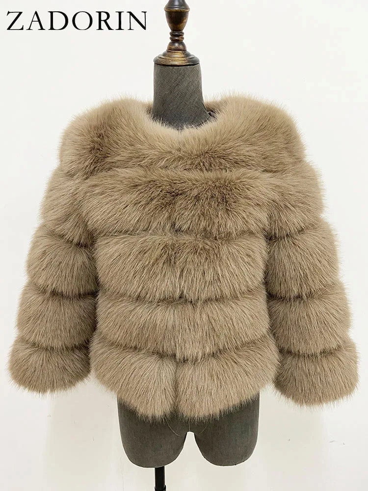 MOVEWEAR Elegant Faux Mink Fur Winter Coat