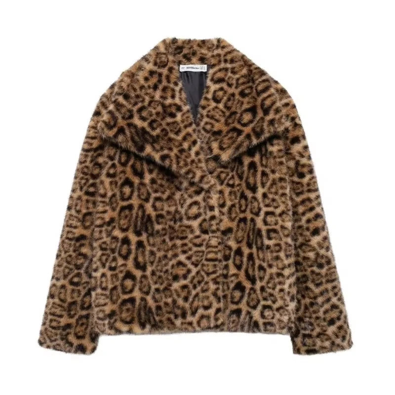 MOVEWEAR Women’s Elegant Faux Fur Lapel Winter Coat