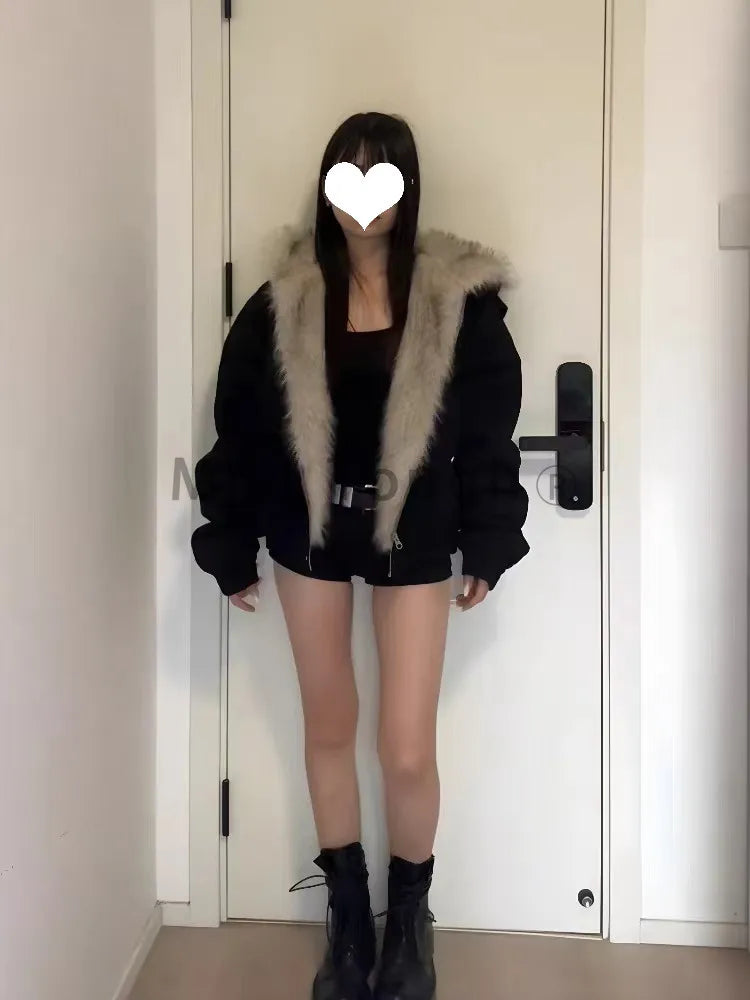 MOVEWEAR Liner Fur Loose Coat For Women