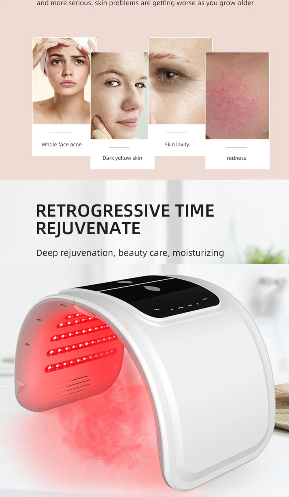 MOVEWEAR 7-in-1 LED Facial Rejuvenation Therapy Mask