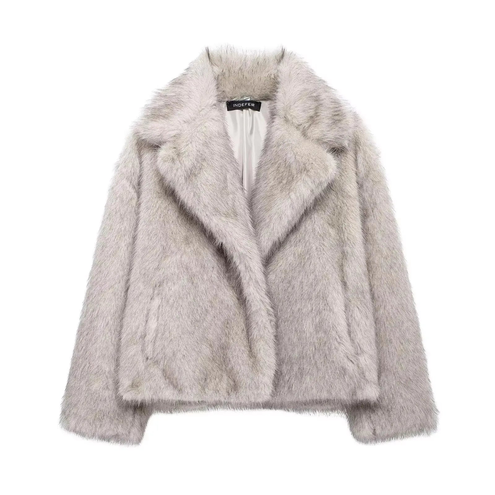MOVEWEAR Women’s Elegant Faux Fur Lapel Winter Coat