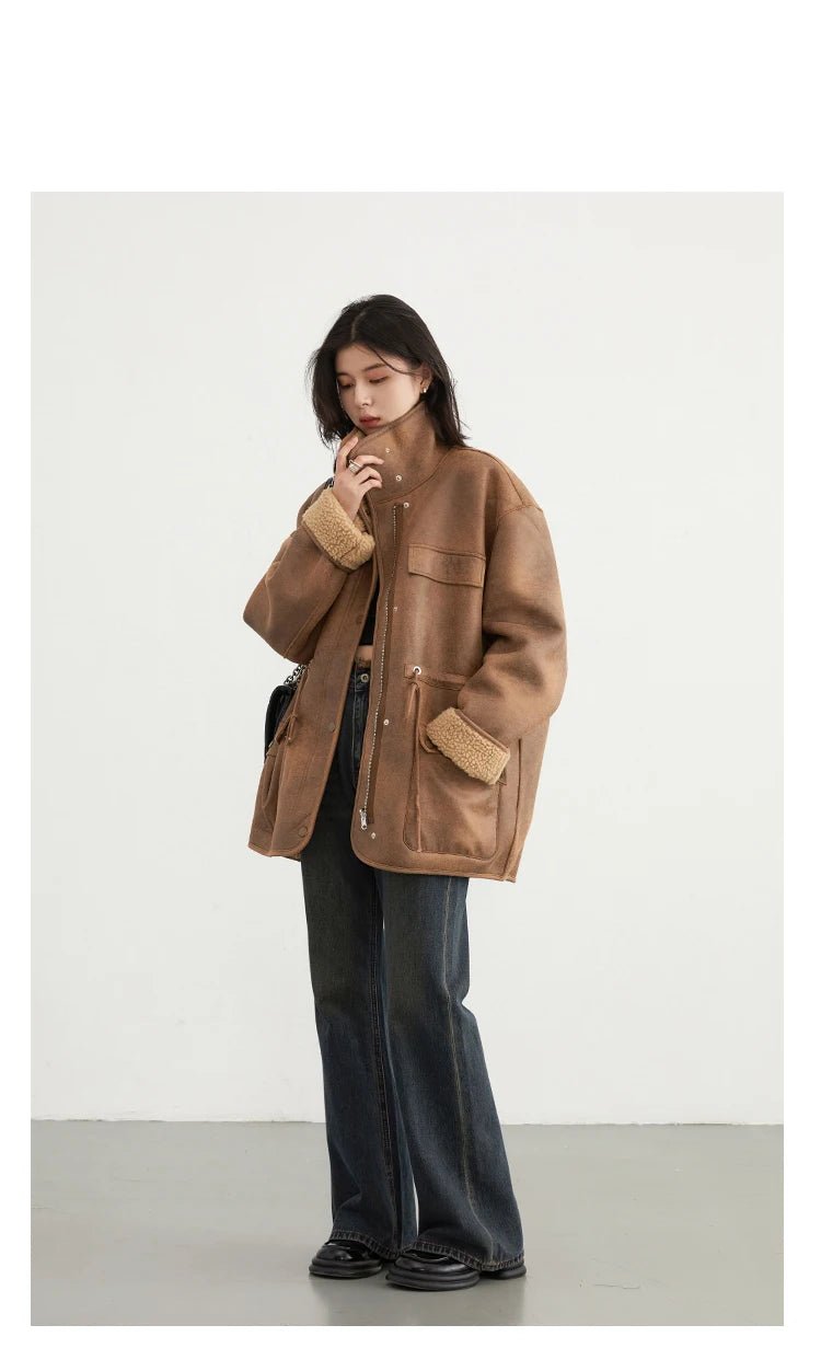 MOVEWEAR Reversible Suede Winter Motorcycle Jacket for Women - MOVEWEAR