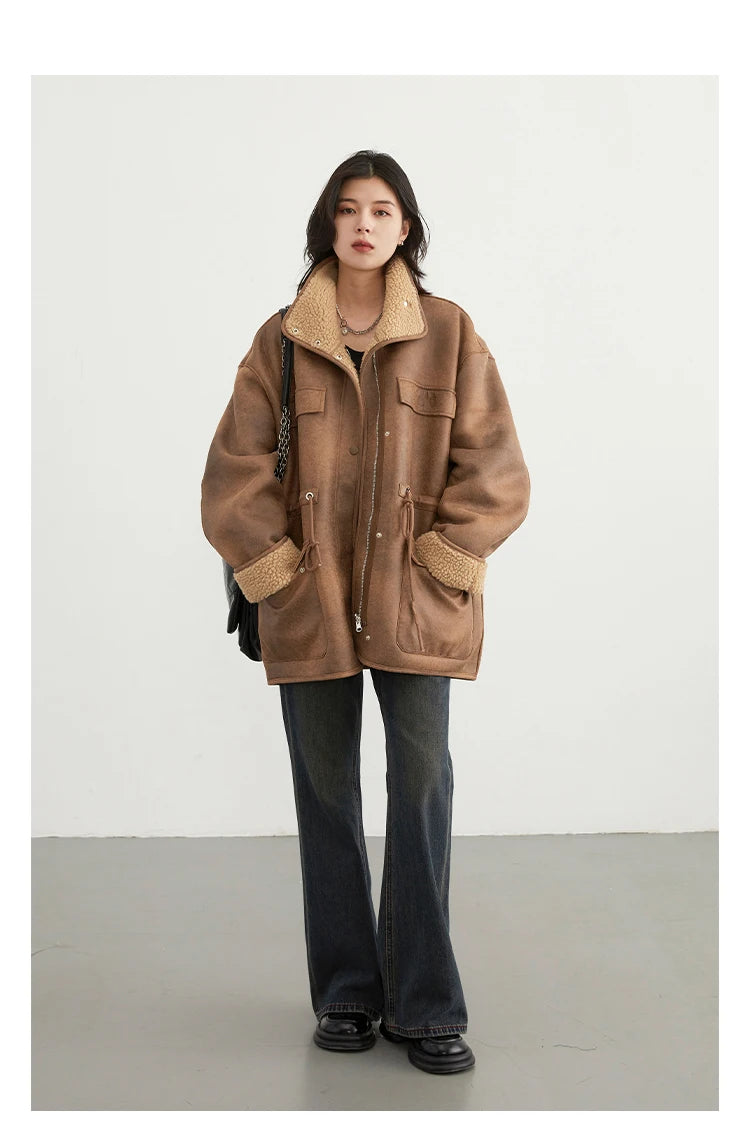 MOVEWEAR Reversible Suede Winter Motorcycle Jacket for Women