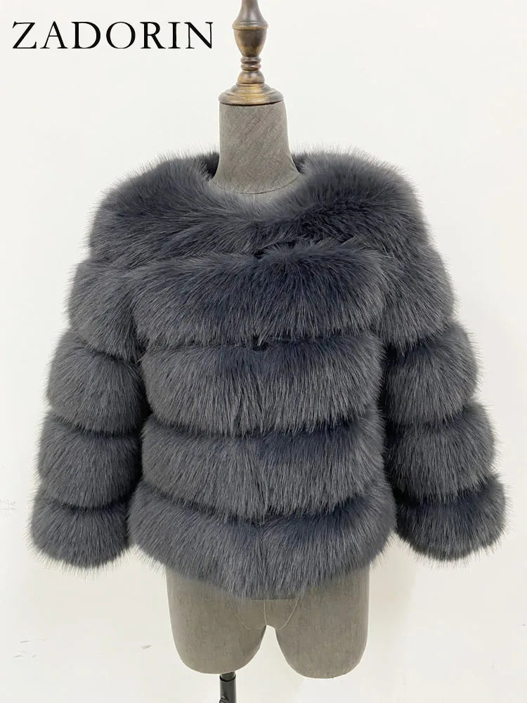 MOVEWEAR Elegant Faux Mink Fur Winter Coat