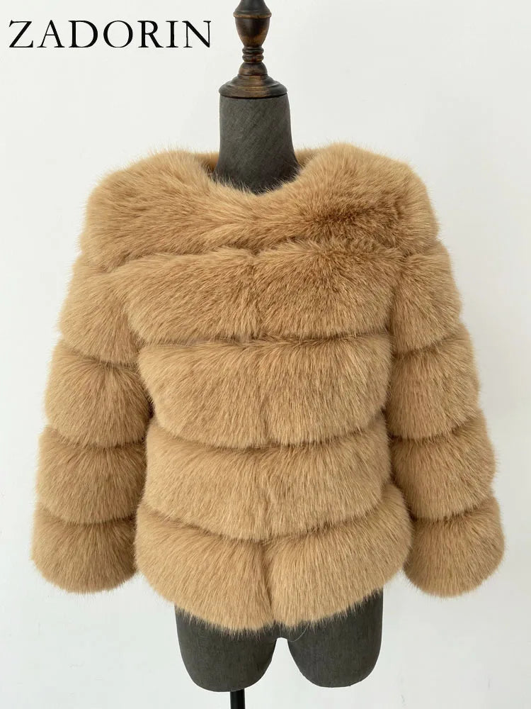 MOVEWEAR Elegant Faux Mink Fur Winter Coat