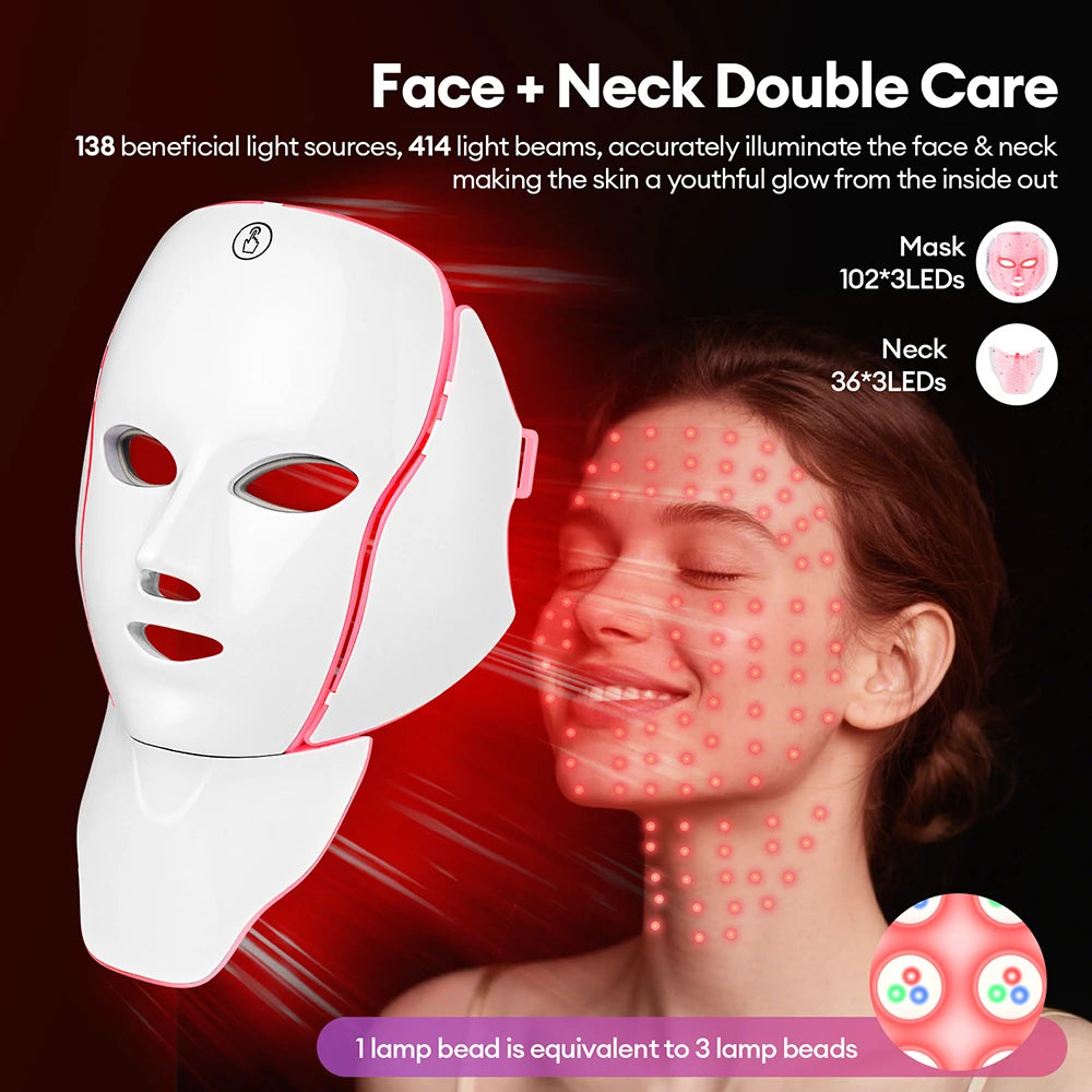 MOVEWEAR 7-Color LED Facial &amp; Neck Rejuvenation Mask