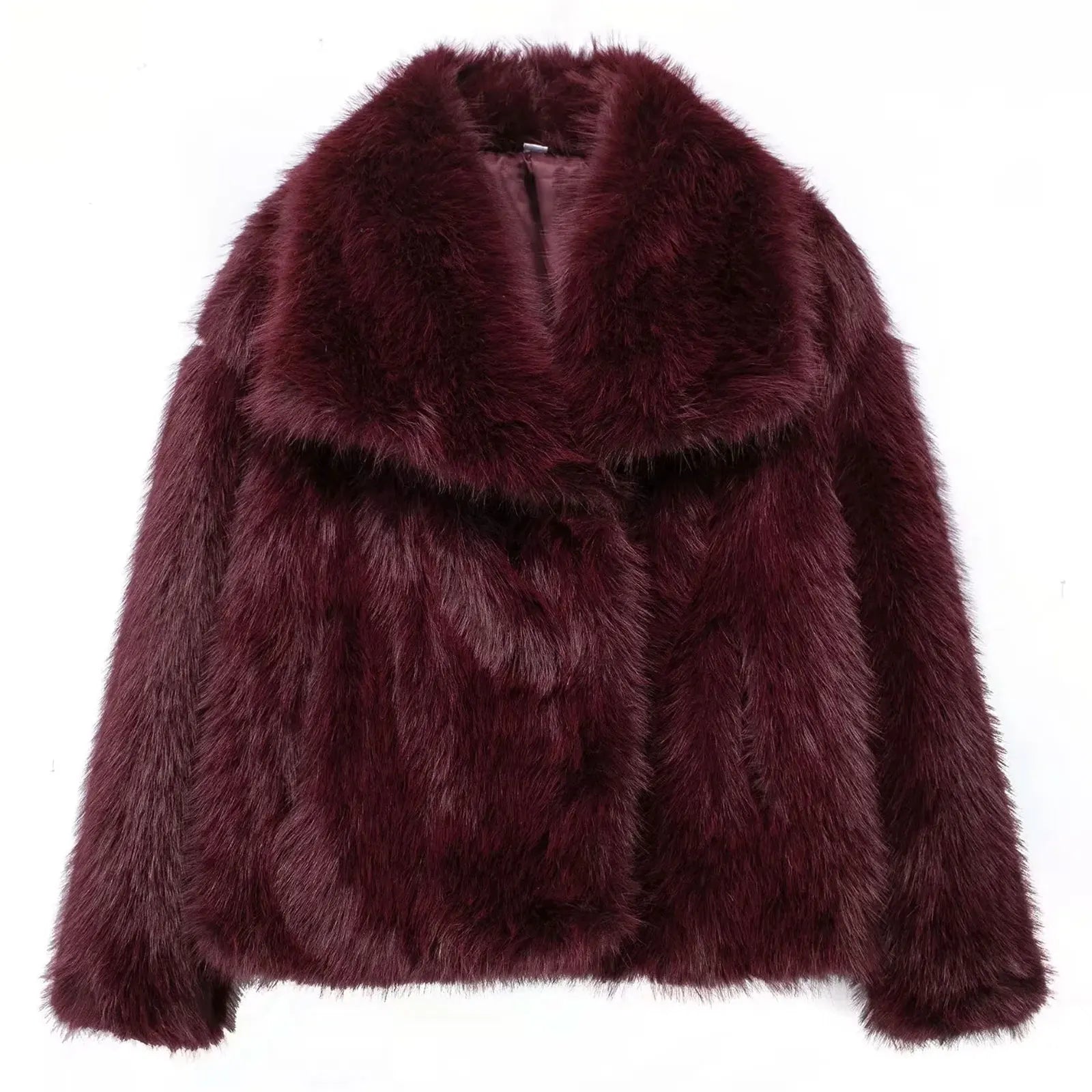 MOVEWEAR Women’s Elegant Faux Fur Lapel Winter Coat - MOVEWEAR