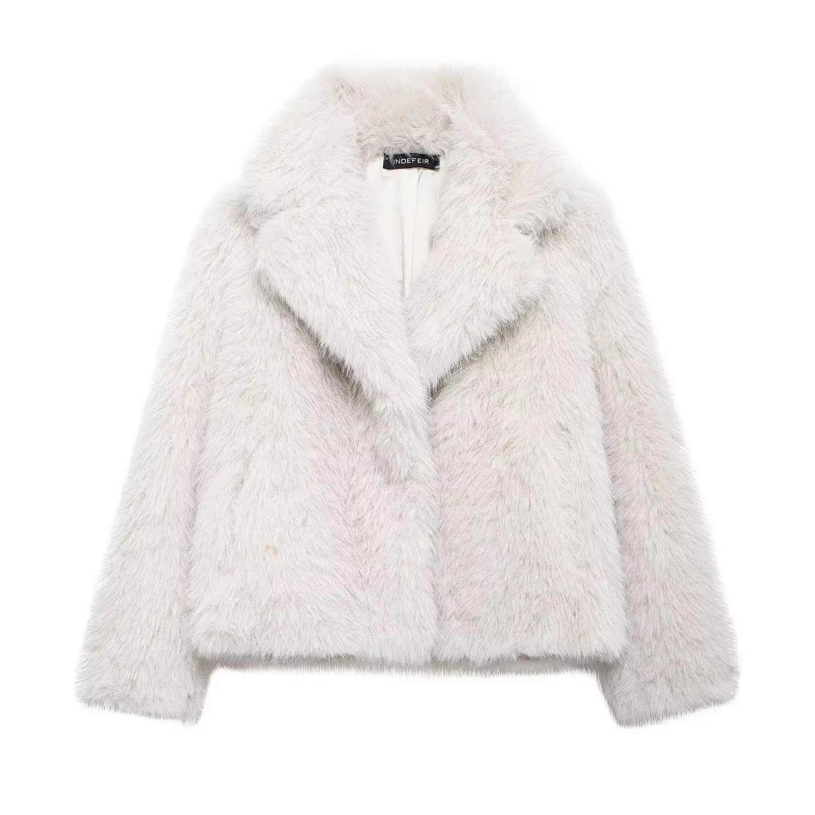 MOVEWEAR Women’s Elegant Faux Fur Lapel Winter Coat - MOVEWEAR