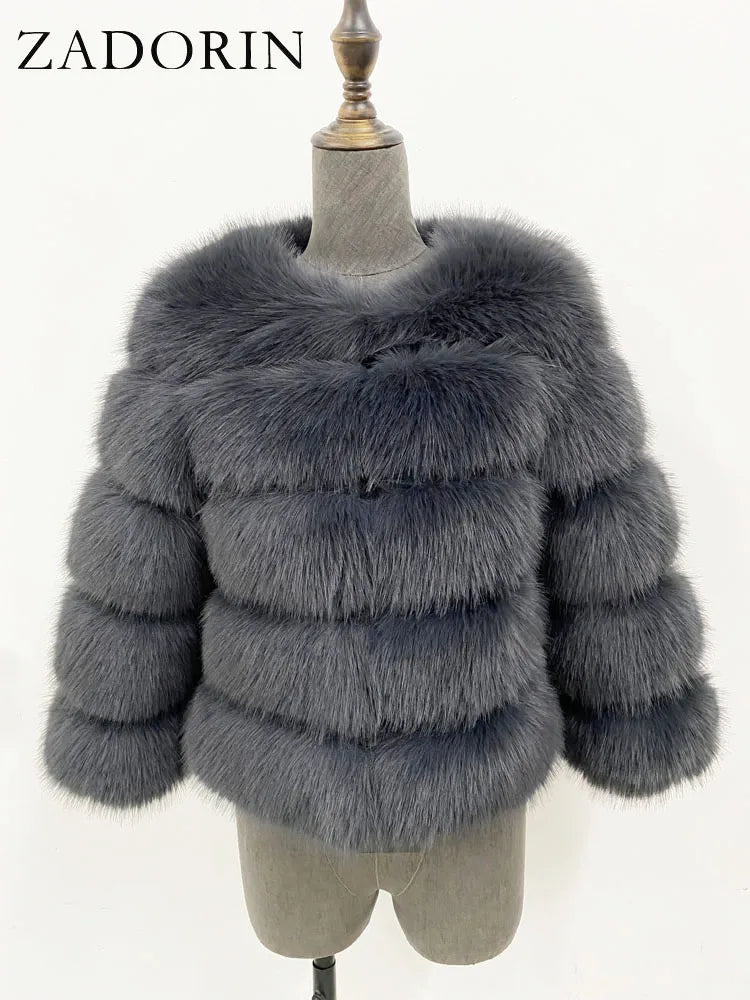 MOVEWEAR Elegant Faux Mink Fur Winter Coat