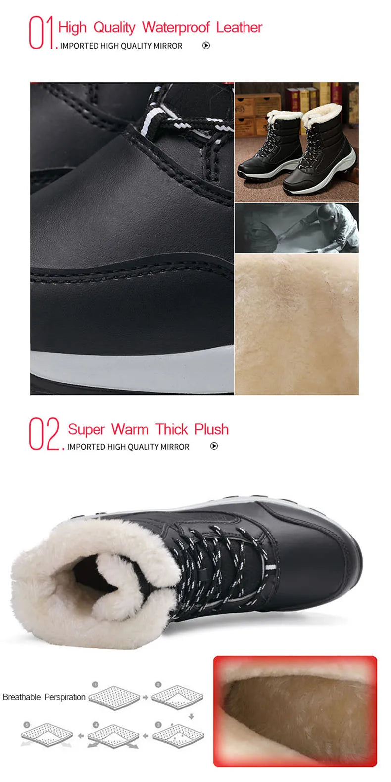 MOVEWEAR Women’s Platform Fur-Lined Winter Snow Boots