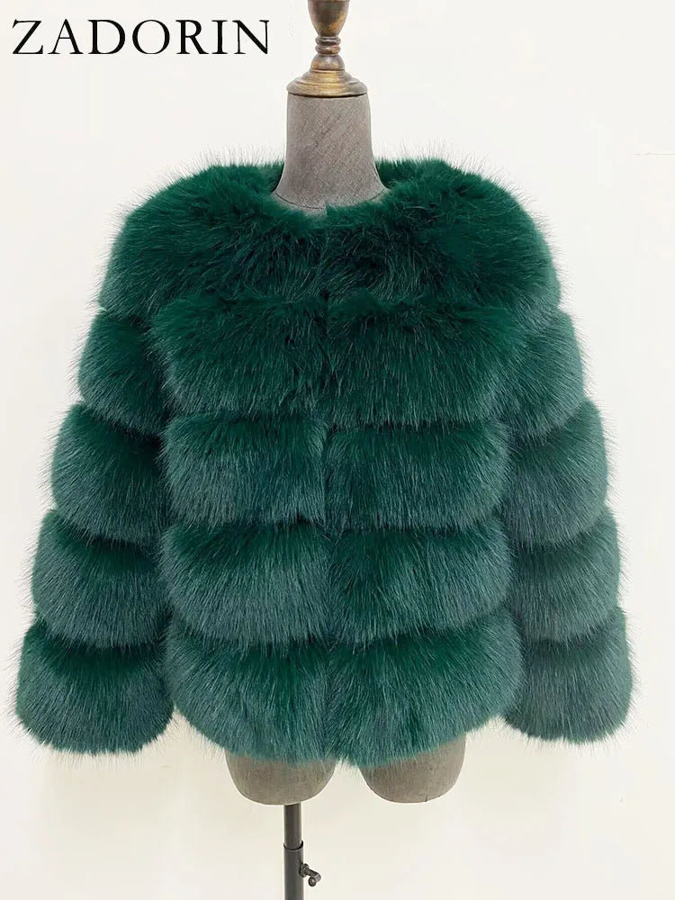 MOVEWEAR Elegant Faux Mink Fur Winter Coat