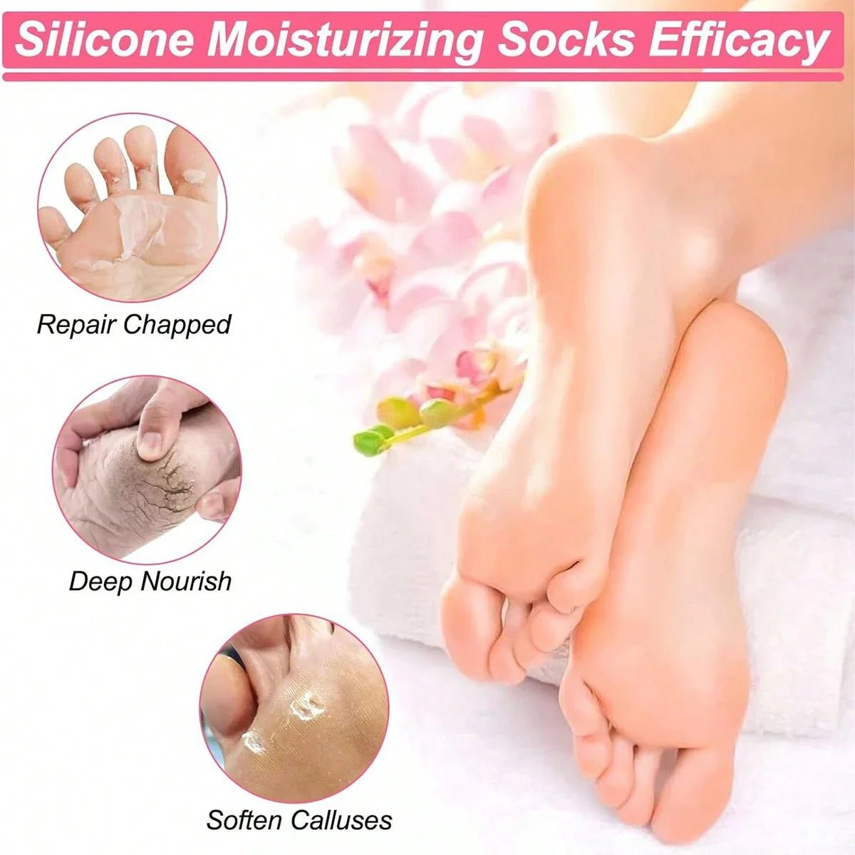 MOVEWEAR Silicone Moisturizing Foot Care Socks (2 Pairs) - MOVEWEAR