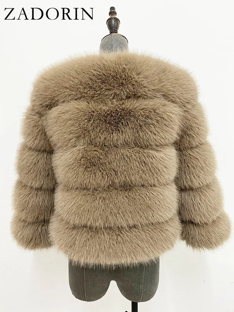 MOVEWEAR Elegant Faux Mink Fur Winter Coat