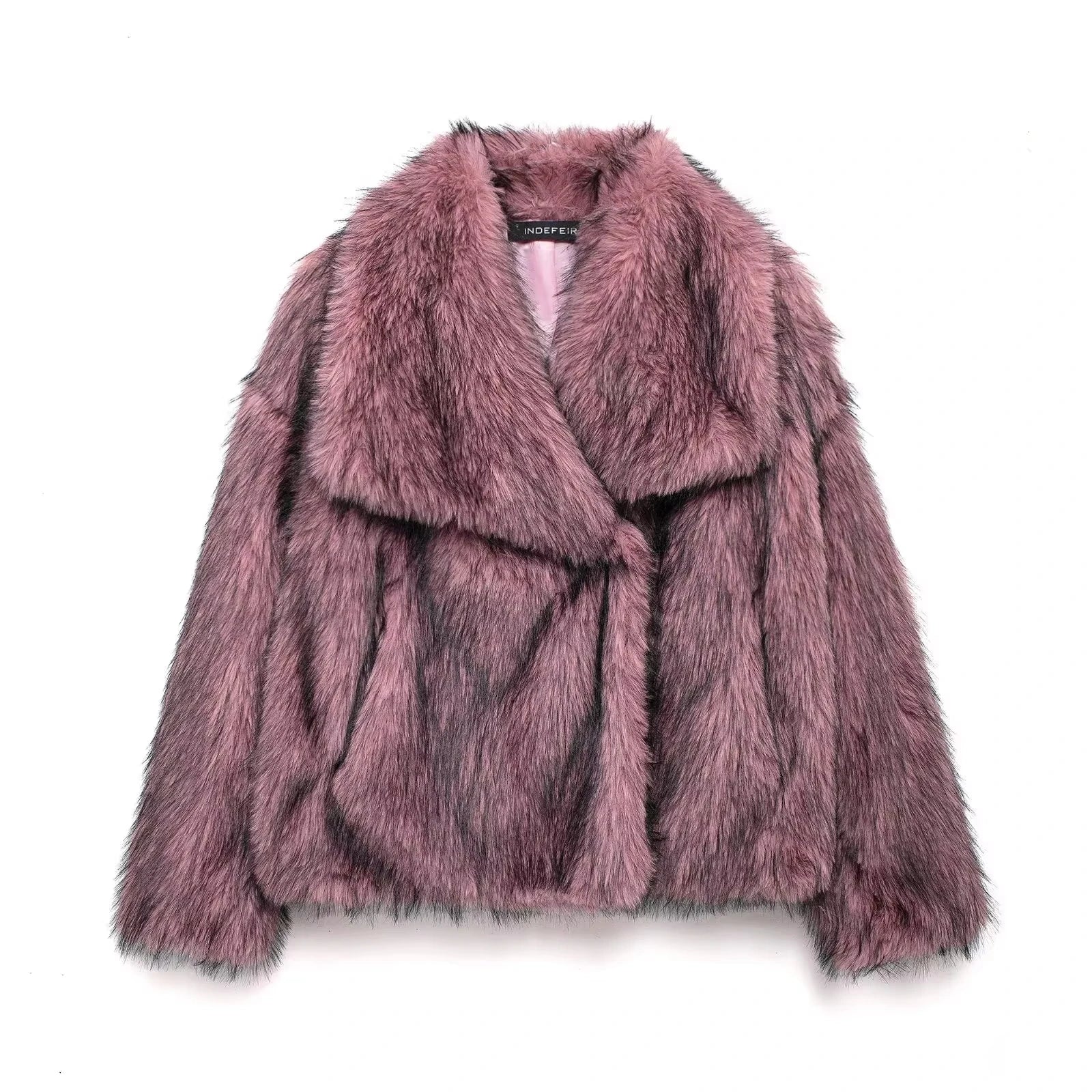 MOVEWEAR Women’s Elegant Faux Fur Lapel Winter Coat - MOVEWEAR