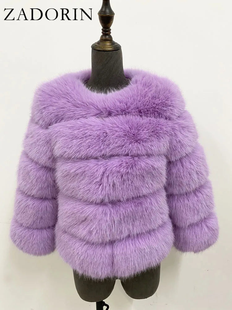 MOVEWEAR Elegant Faux Mink Fur Winter Coat