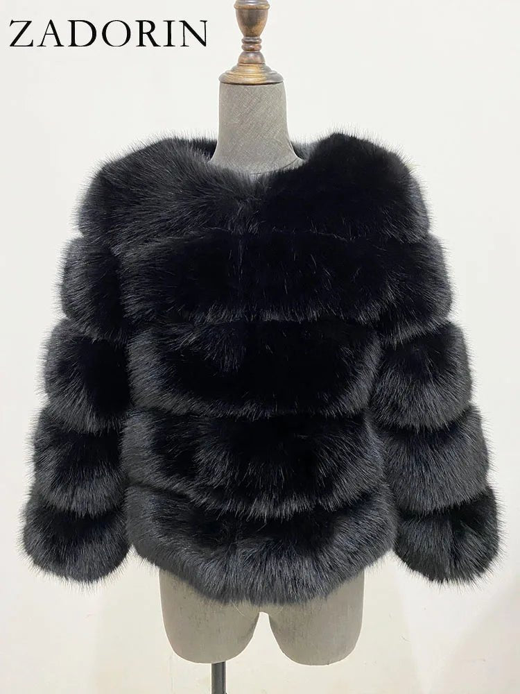 MOVEWEAR Elegant Faux Mink Fur Winter Coat - MOVEWEAR