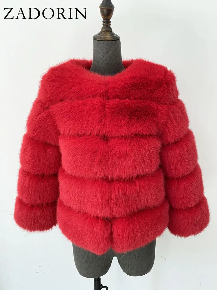 MOVEWEAR Elegant Faux Mink Fur Winter Coat