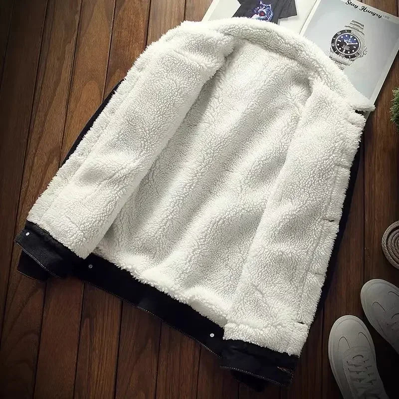 MOVEWEAR Men’s Winter Fleece-Lined Denim Jacket