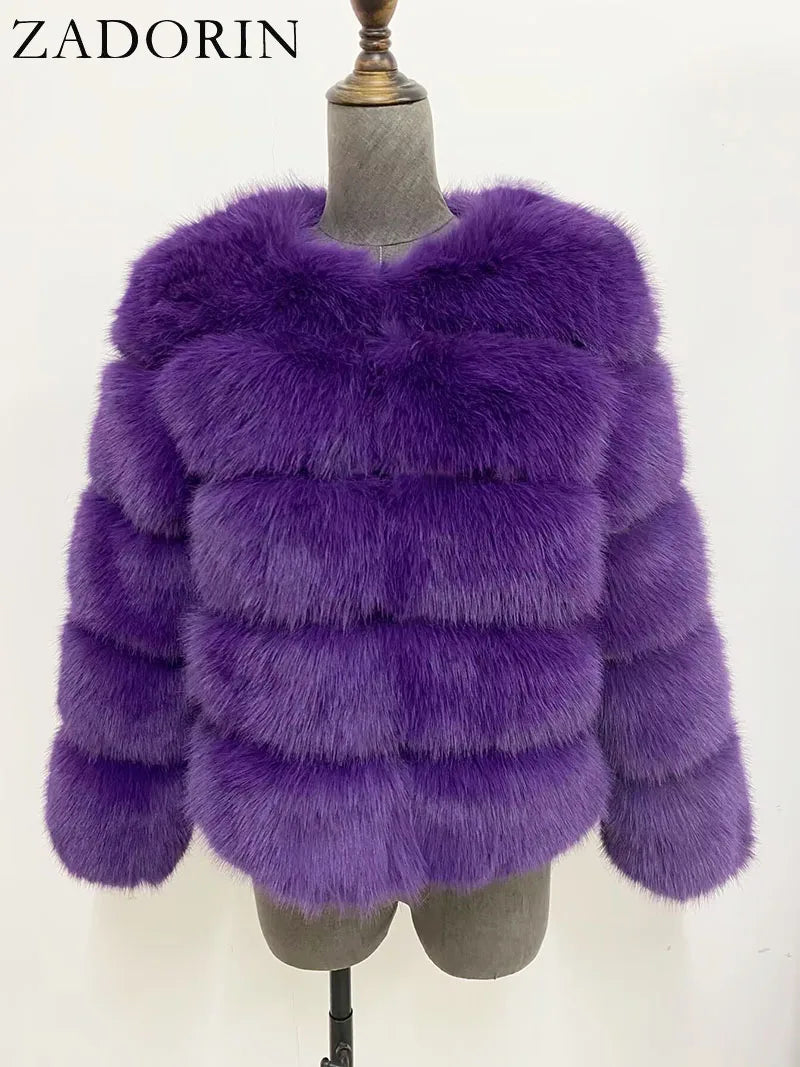 MOVEWEAR Elegant Faux Mink Fur Winter Coat