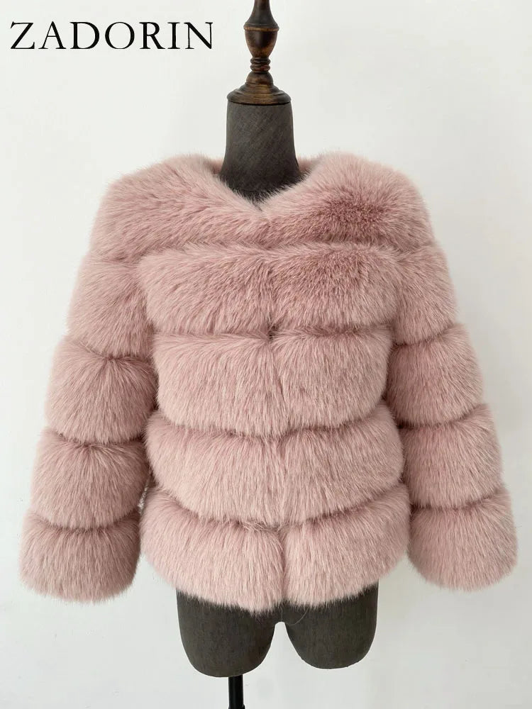 MOVEWEAR Elegant Faux Mink Fur Winter Coat