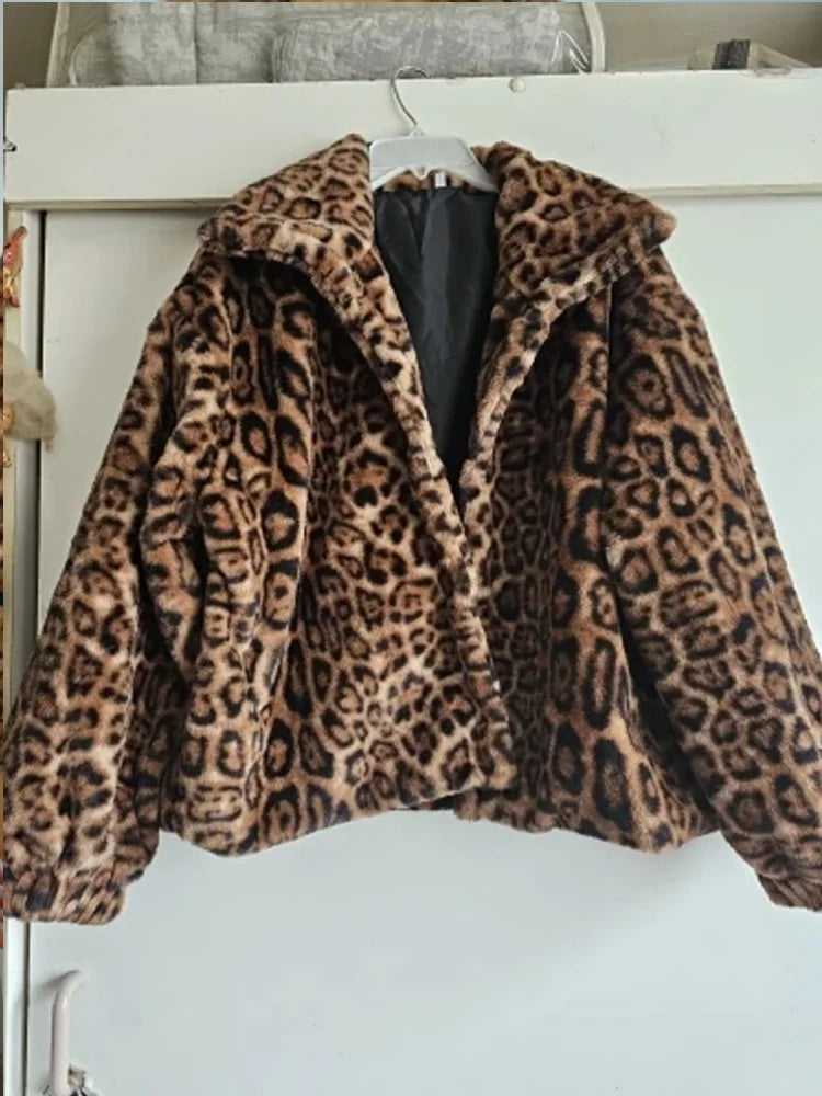 MOVEWEAR Women’s Casual Leopard Print Winter Cardigan Coat