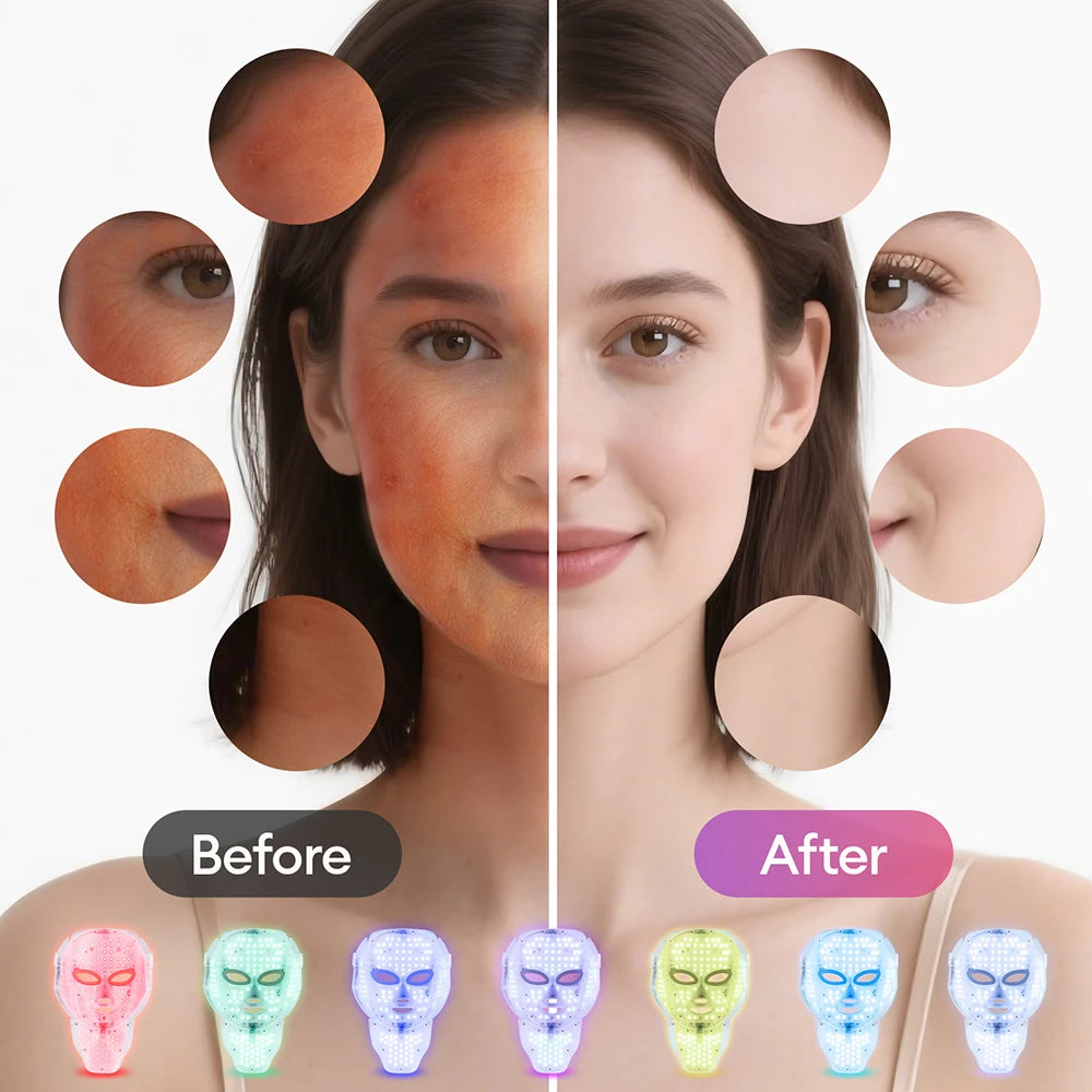 MOVEWEAR 7-Color LED Facial &amp; Neck Rejuvenation Mask