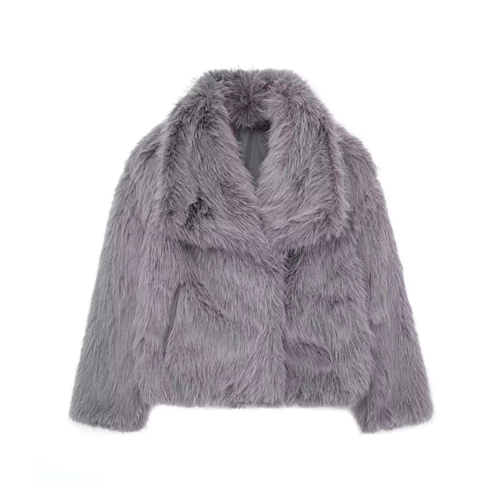 MOVEWEAR Women’s Elegant Faux Fur Lapel Winter Coat