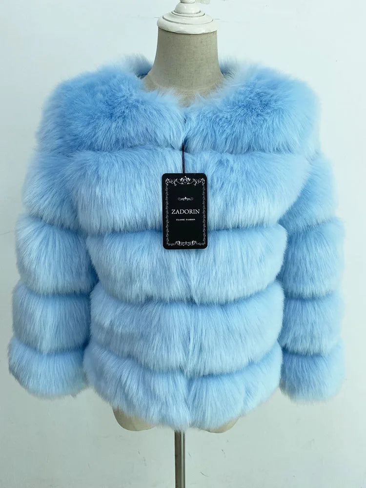 MOVEWEAR Elegant Faux Mink Fur Winter Coat
