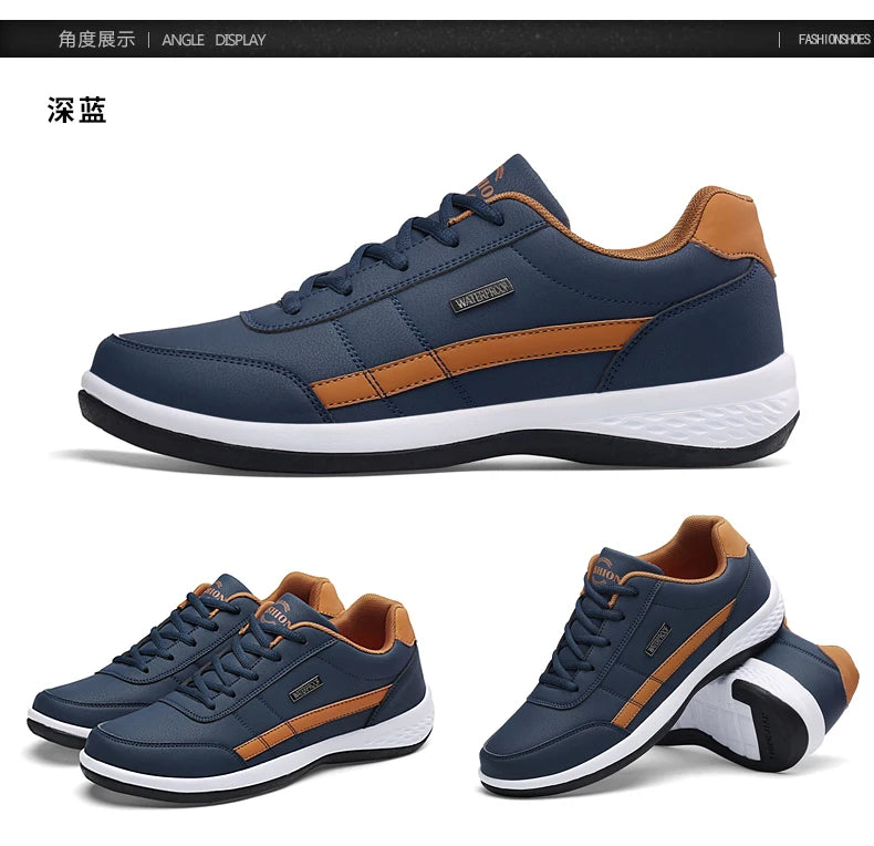 MOVEWEAR Men’s Italian Leather Casual Sneakers