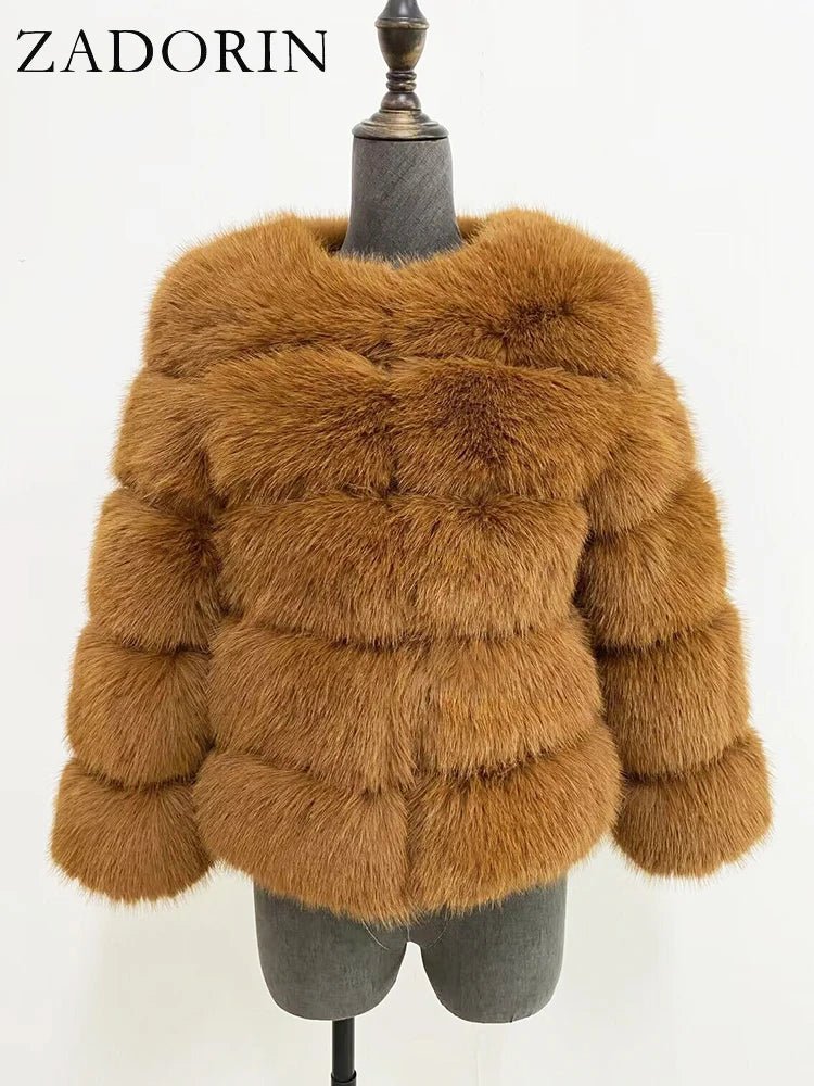 MOVEWEAR Elegant Faux Mink Fur Winter Coat - MOVEWEAR