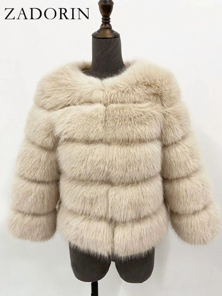 MOVEWEAR Elegant Faux Mink Fur Winter Coat