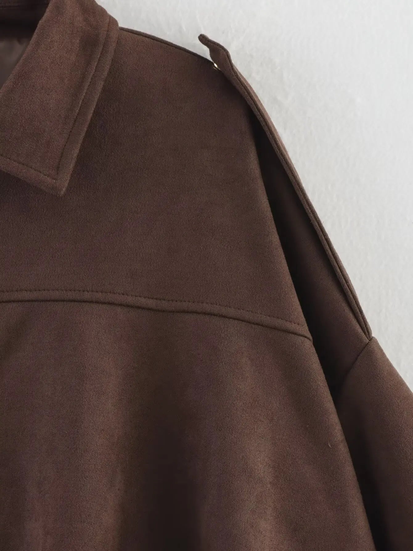 MOVEWEAR Suede Zipper Bomber Jacket for Women - MOVEWEAR