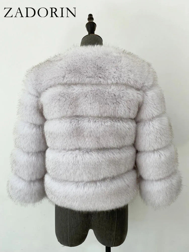 MOVEWEAR Elegant Faux Mink Fur Winter Coat