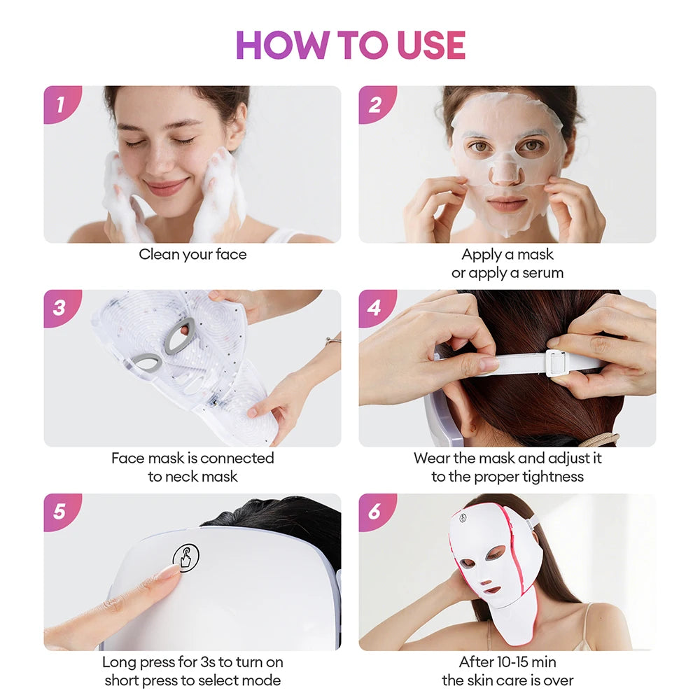 MOVEWEAR 7-Color LED Facial &amp; Neck Rejuvenation Mask