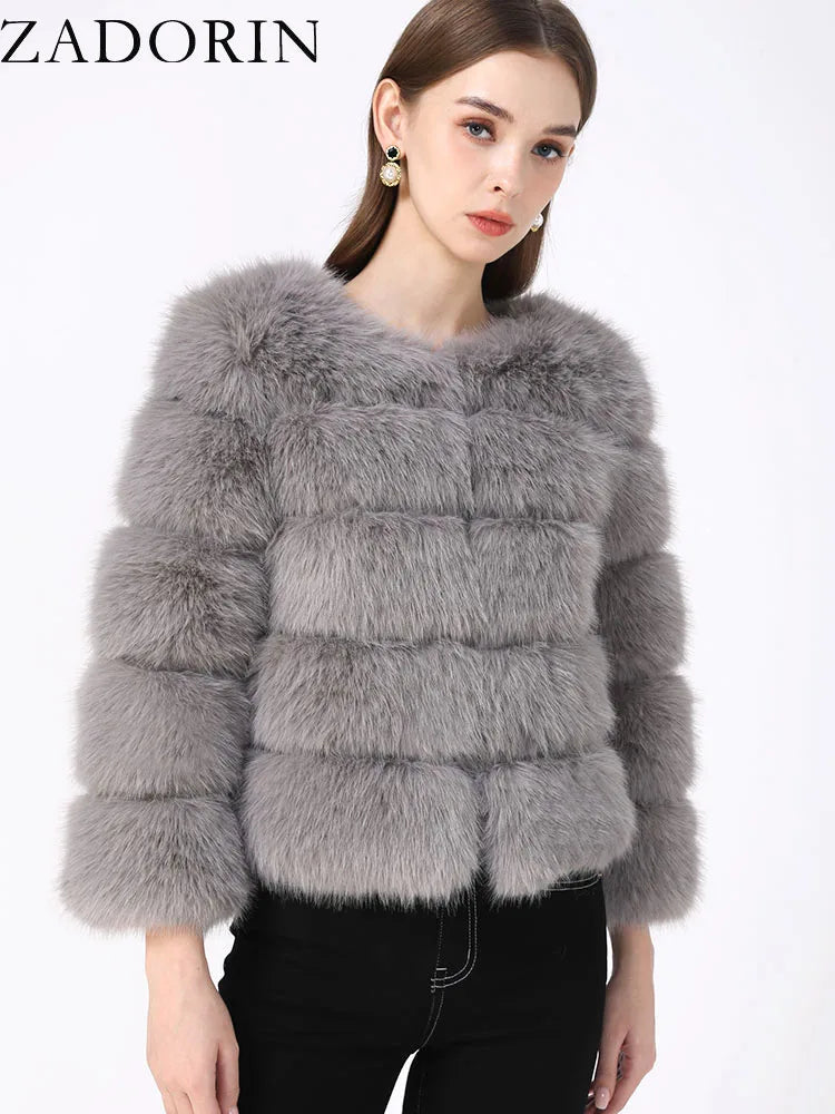 MOVEWEAR Elegant Faux Mink Fur Winter Coat