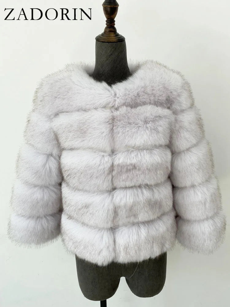 MOVEWEAR Elegant Faux Mink Fur Winter Coat