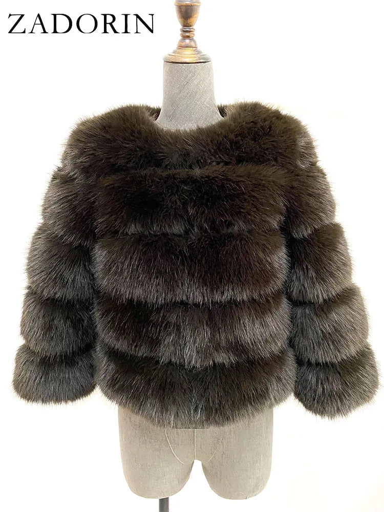 MOVEWEAR Elegant Faux Mink Fur Winter Coat