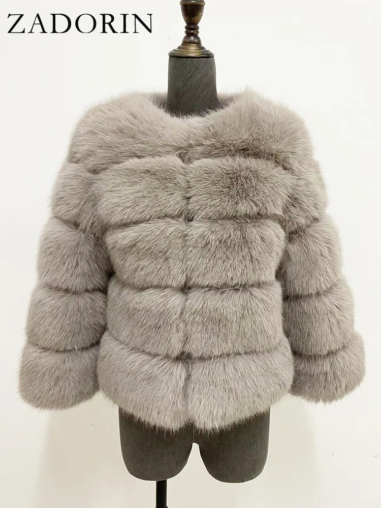 MOVEWEAR Elegant Faux Mink Fur Winter Coat - MOVEWEAR