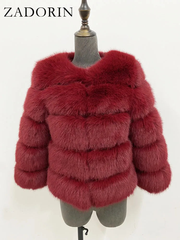 MOVEWEAR Elegant Faux Mink Fur Winter Coat