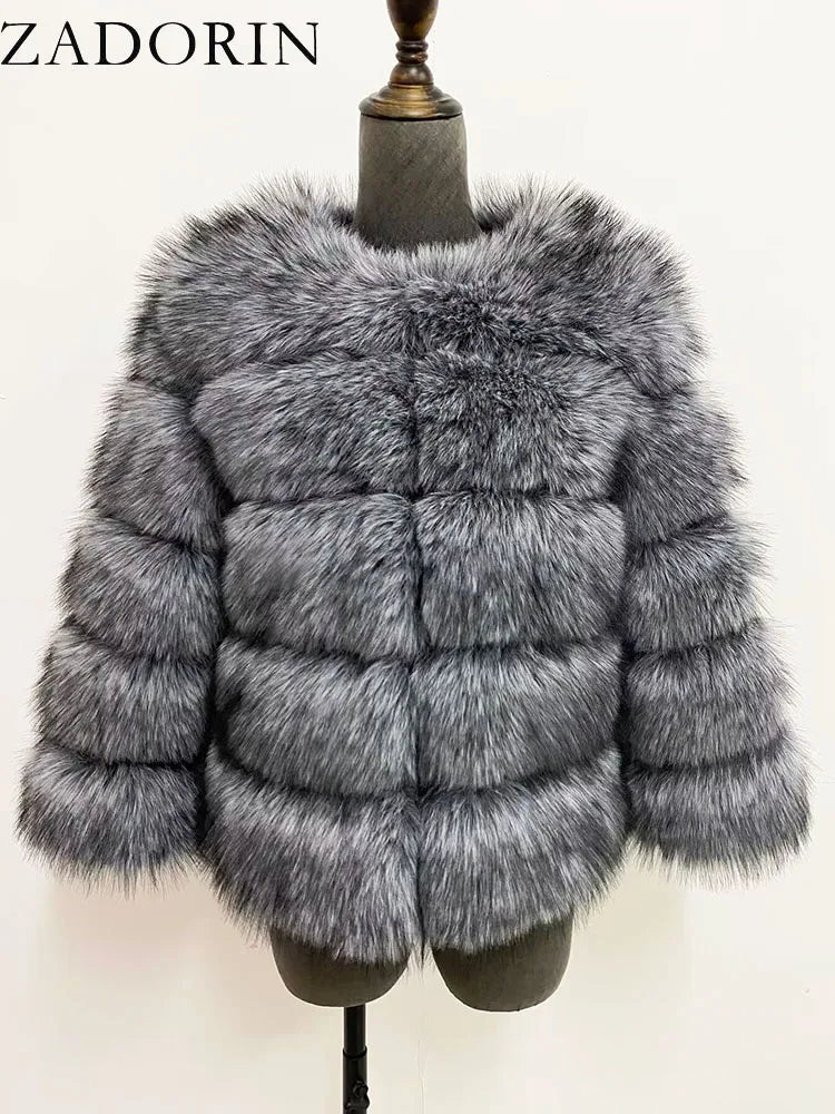 MOVEWEAR Elegant Faux Mink Fur Winter Coat