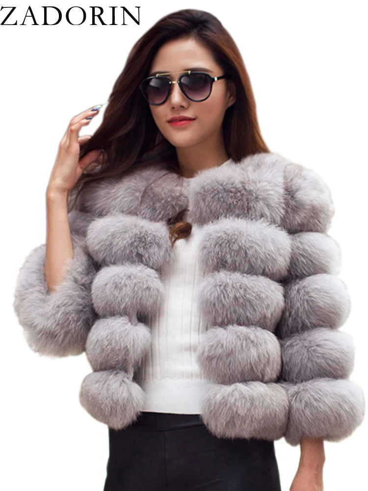 MOVEWEAR Elegant Faux Mink Fur Winter Coat